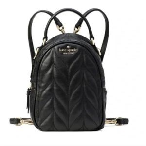 Kate Spade Briar Lane Black Quilted Leather Mini Convertible Backpack